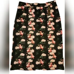 New Mix Skirt, XL, Black and Pink Floral